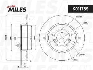 Диск тормозной задний NISSAN QASHQAI 14- (TRW DF6787) K011789 K011789 MILES
