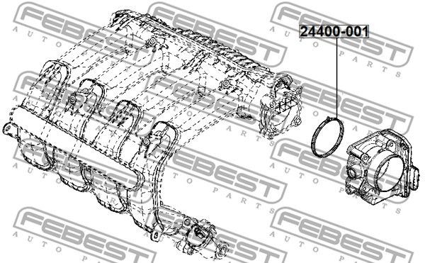 Кольцо уплотн корпуса дроссельной заслонки RENAULT MEGANE III 2008.09-2016.07 24 24400-001 FEBEST