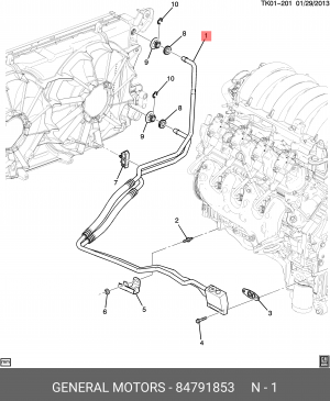 ШЛАНГ МАСЛООХЛАДИТЕЛЯ 84791853 84791853 GENERAL MOTORS