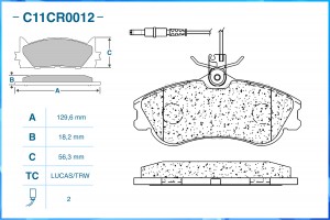 Тормозные колодки передние Low Metallic C11CR0012 C11CR0012 CWORKS