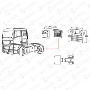 крыло заднее !задняя часть левое/правое MAN TGA L-XXL TGX543 COVIND