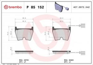 Колодки тормозные дисковые Xtra P85152X P85152X BREMBO