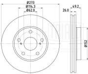 Диск торм. Toyota Corolla (06-)/Auris (06-) перед. d=273 (DF 270064)  2шт DF270064 TRIALLI