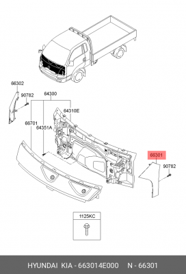 Крыло KIA Bongo 3 (06-) левое OE 663014E000 HYUNDAI KIA