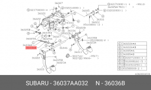 Пружина 36037-AA032 36037AA032 SUBARU