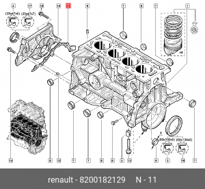 Прокладка двигателя RENAULT Kangoo (97-03) OE 8200182129 RENAULT
