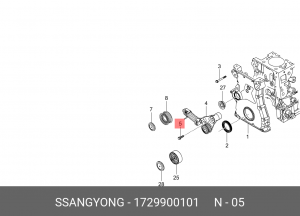 Болт SSANGYONG Actyon (12-) (G20D) крепления генератора OE 1729900101 SSANG YONG