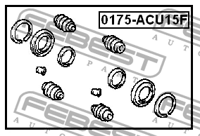 Ремкомплект передн суппорта LEXUS RX 98-03 0175-ACU15F 0175-ACU15F FEBEST