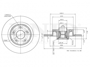 Диск тормозной задний BRD-20478 UNIO