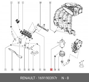 ФИЛЬТР ТОПЛИВНЫЙ 169190397R 169190397R RENAULT