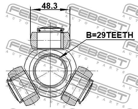 Трипоид VW TRANSPORTER V, NISSAN X-TRAIL T31, FORD TRANSIT 2014- 0116K-UN26 0116-KUN26 FEBEST