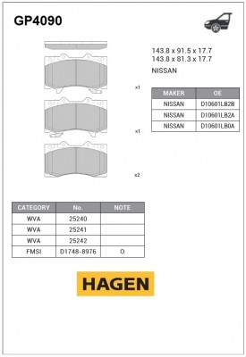 Колодки тормозные дисковые  GP4090 GP4090 SANGSIN