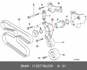 натяжитель ремня!\ BMW E36/E34/E39 1.8/2.5TDs 91> 11 28 7 786 259 BMW