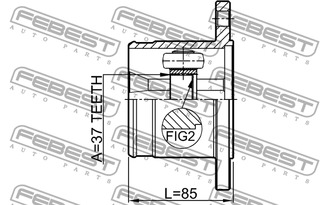 ШРУС внутр задний NISSAN PATHFINDER (R51) 0211-R51R37 0211-R51R37 FEBEST