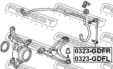 Тяга стабилизатора передн левая HONDA JAZZ/FIT GD# 2002-2008 0323-GDFL 0323-GDFL FEBEST