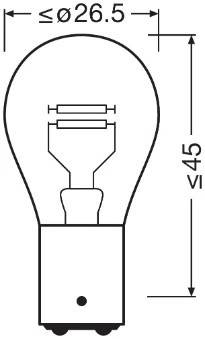 Лампа 12V P21/4W BAZ15d блистер (2шт.) OSRAM 72252BL OSRAM