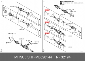 КОЛЬЦО ЗАЖИМНОЕ ПЕРЕДНЕЙ ПОЛУОСИ MB620144 MB620144 MITSUBISHI