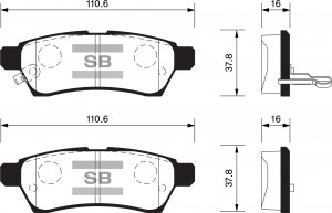 Колодки тормозные NISSAN Pathfinder R51 (05-) задние (4шт.) SANGSIN SP1513 SANGSIN