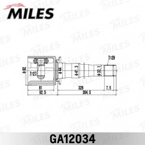 ШРУС внутренний правый LAND ROVER DISCOVERY IV 2010-2016 GA12034 GA12034 MILES