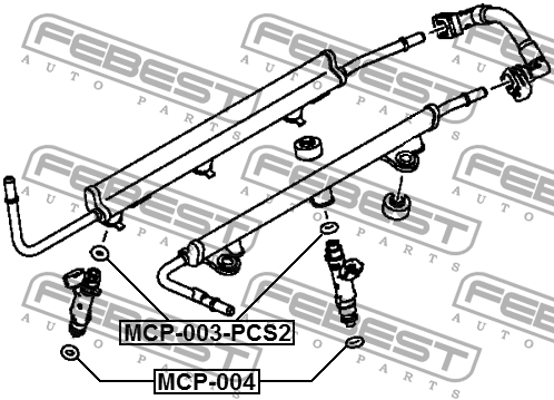 Кольцо уплотн форсунки впрыска топлива (2 шт. в упаковке) KIA RIO 2011-2017 MCP- MCP-003-PCS2 FEBEST