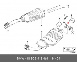 кронштейн глушителя!\ BMW X3 E83 04-10 18 30 3 413 461 BMW