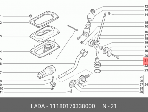 ДЕМПФЕР РЫЧАГА КПП ВАЗ-1118 11180-1703380-00 LADA VAZ