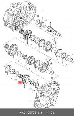 ПОДШИПНИК ИГОЛЬЧАТЫЙ 02F 311 115 VAG