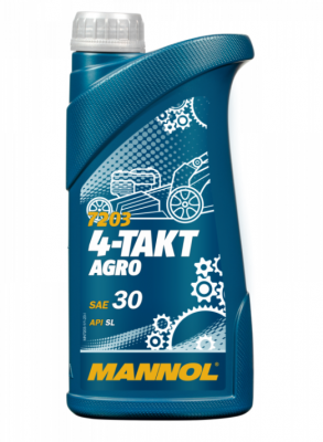 Масло моторное 4-х тактное MANNOL 7203 Agro 4T SAE 30 SG MA-2 минеральное 1 л АК MN7203-1 MANNOL