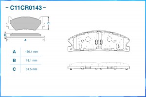 Тормозные колодки передние Low Metallic C11CR0143 C11CR0143 CWORKS