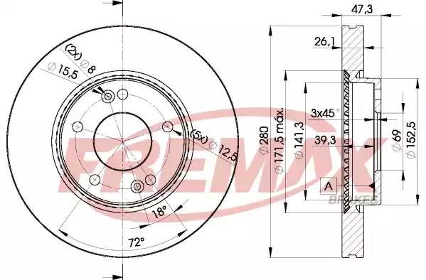 диск тормозной передний!\ Hyundai Tuscon 2.0/2.7/2.0D 04> BD5171 FREMAX