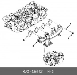 Прокладки выпускного коллектора Газель Бизнес Cummins ISF 2,8 5261421 GAZ GAZ