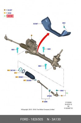 НАКОНЕЧНИК РУЛЕВОЙ ЛЕВЫЙ1826505 1826505 FORD