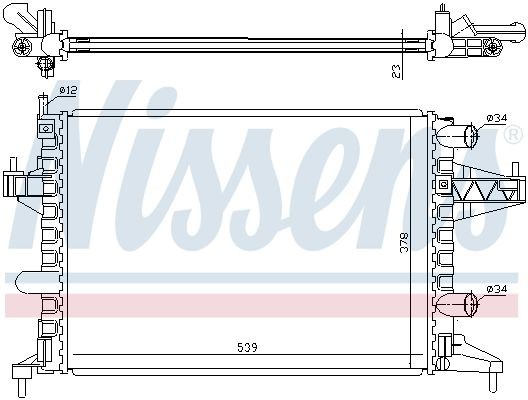 радиатор системы охлаждения!\ Opel Corsa 1.0/1.2 00> 63007 NISSENS