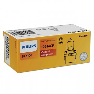 Лампа 12V 3W BAX10d коричневый патрон PHILIPS 12614CP PHILIPS