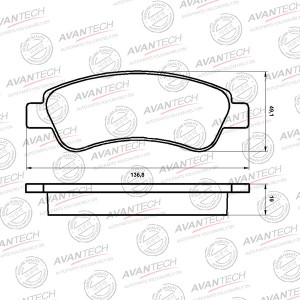 Колодки тормозные дисковые Avantech задние  (противоскрипная пластина в компл.) AV2101 AVANTECH