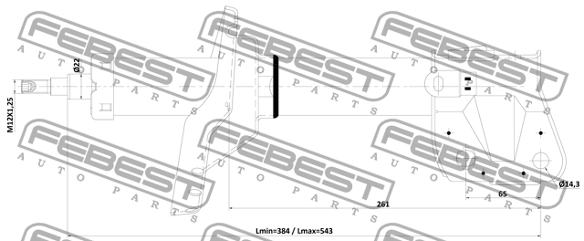 Амортизатор передний правый GAS.TWIN TUBE 08110-004FR FEBEST