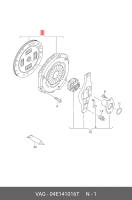 VW GOLF VII (2012>) БЕЗ ВЫЖИМНОГО 04E141016T VAG