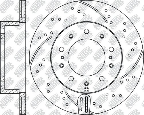 Диск тормозной TOYOTA Sequoia,Tundra (06-) задний (перфорированный) (1шт.) NIBK RN1267DSET NIBK