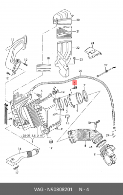 болт крепления поворотника! M6x18.5\ Audi, Seat, Skoda, VW 98> N 908 082 01 VAG