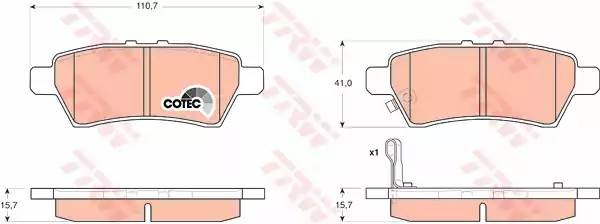 Колодки задние NISSAN NAVARA (D40), PATHFINDER (R51) GDB3405 GDB3405 TRW