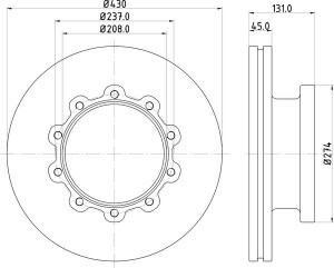 Диск тормозной SCANIA 4 series,P,G,R,T передний (1шт.) DON CVD553 DON
