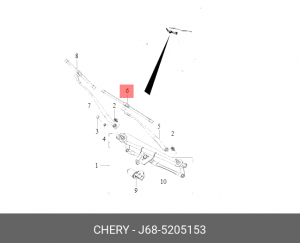 ЩЁТКА СТЕКЛООЧИСТИТЕЛЯ 55 T1A/T18/T1E/T15/T19 J68-5205153 CHERY