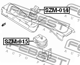 Подушка двигателя задняя MT SZM-014 FEBEST