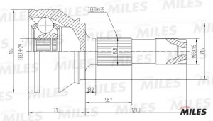 ШРУС наружный CITROEN JUMPER/FIAT DUCATO/PEUGEOT BOXER 2.2-2.3D 06- (GKN 304598) GA20072 MILES