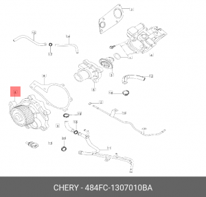 Помпа водяная 484FC1307010BA 484FC1307010BA CHERY