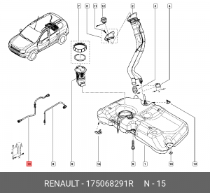 175068291R ТРУБКА ТОПЛИВОПОДАЧИ 175068291R RENAULT