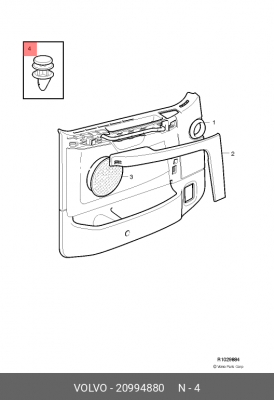 Клипса обшивки двери 20994880 VOLVO