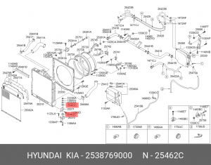 2538769000 ДЕМПФЕР РАДИАТОРА 2538769000 HYUNDAI