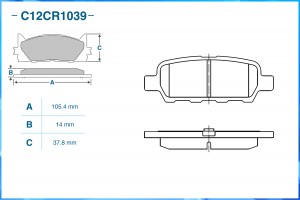 Тормозные колодки задние Low Metallic C12CR1039 C12CR1039 CWORKS
