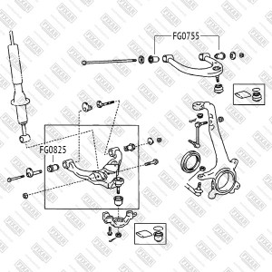 сайлентблок рычага нижн. перед.!\ Toyota 4Runner/Land Cruiser Prado 120/Surf 02> FG0825 FIXAR